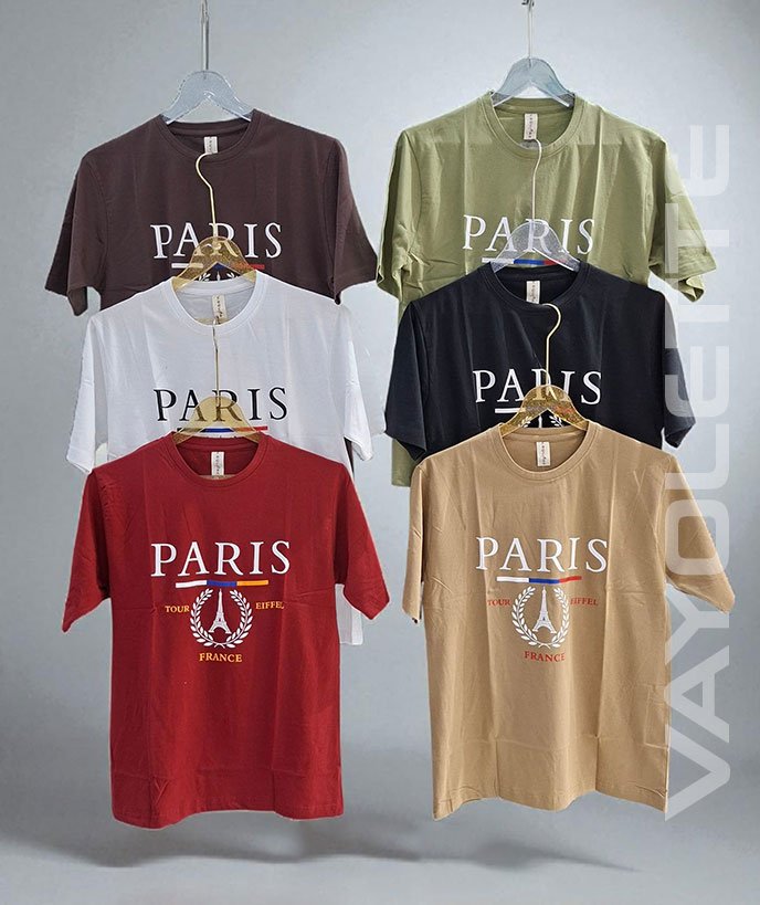 Paris Print Round Neck T-Shirt - Image 2