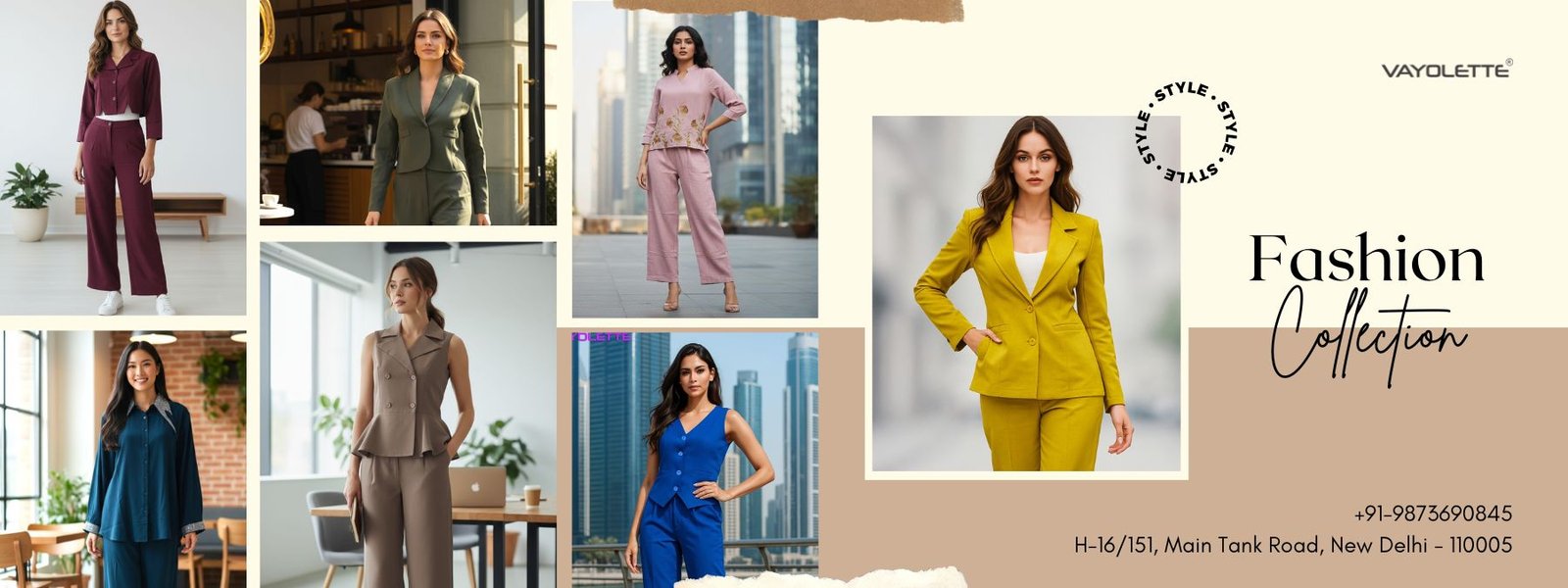 Vayolette women co-ord sets and formal wear collection wholesale supplier in Delhi India premium office wear and designer outfits manufacturer