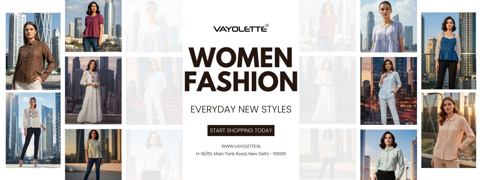 Vayolette women fashion catalogue everyday new styles wholesale ladies garments manufacturer and supplier in Karol Bagh Tank Road Delhi India