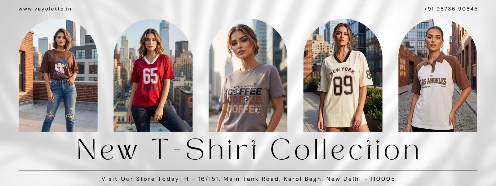 Vayolette women’s T-shirt collection wholesale supplier in Delhi India trendy printed ladies t-shirts manufacturer for retailers and boutiques