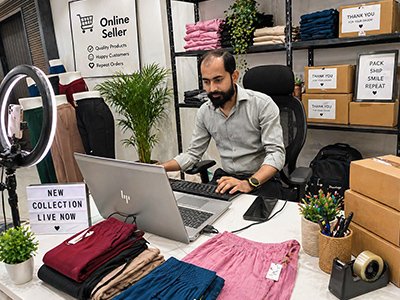 Online reseller managing women s fashion inventory and customer orders