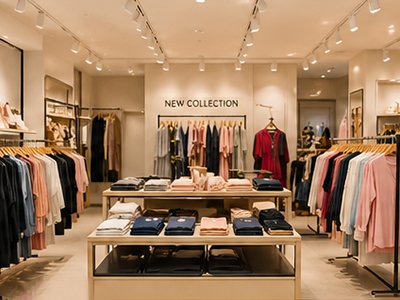 Modern retail clothing store showcasing trendy women s fashion collections