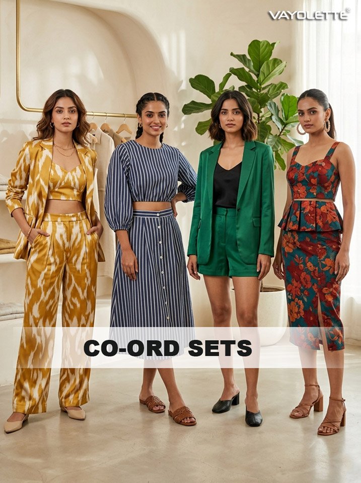 Women's Co-ord Sets Collection, Stylish Matching Outfits, Wholesale Manufacturer India, Trendy Co-ord Sets for Women - Wholesale Collection