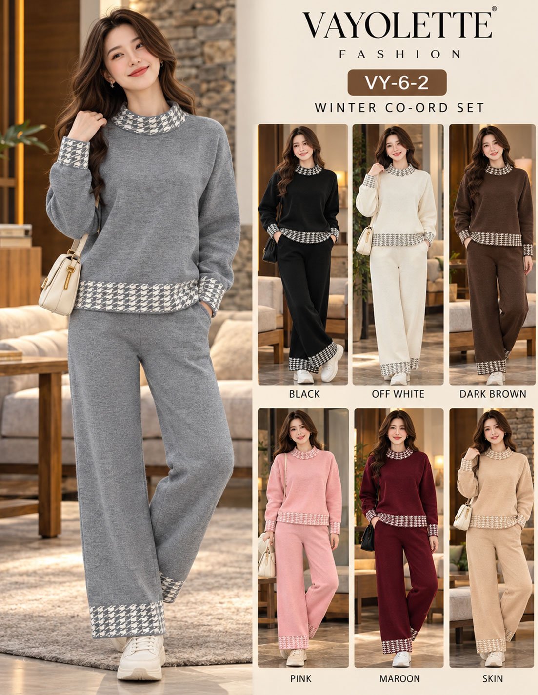 Wholesale Women's Winter Co-ord Set - Vayolette